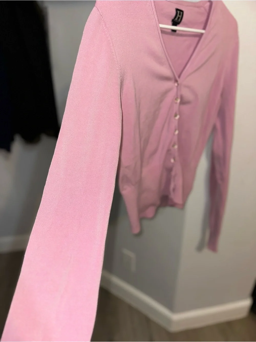 Vintage Hilfiger Silk blend Pink Button-Front V-Neck Cardigan